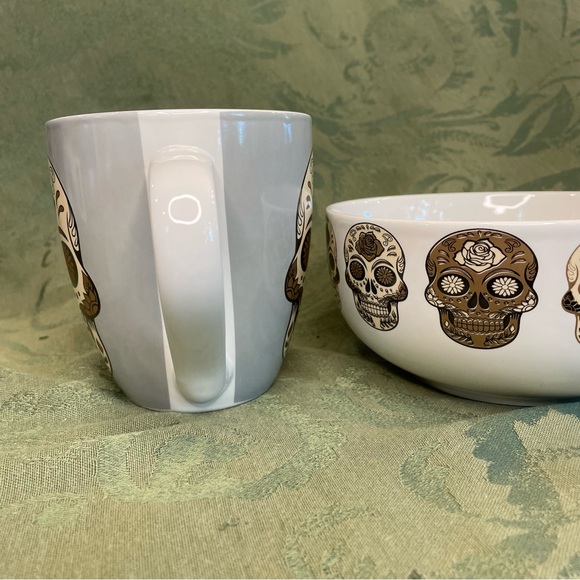 Day of the Dead style mug and bowl set by Eaton Fine Dining. No chips or cracks. - Picture 4 of 8